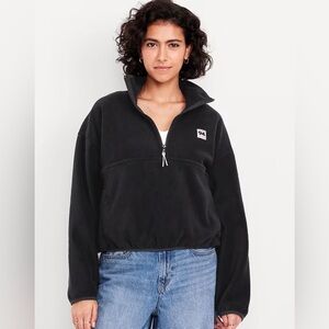 Old Navy Black Cropped Half Zip Fleece